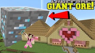 Minecraft: GIANT ORE!! (MINING HUGE DIAMONDS, EMERALDS, & FURNACE!) Custom Command