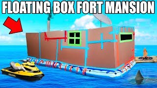 24 HOUR BOX FORT BOAT MANSION CHALLENGE!! ??SEADOO, GAMING ROOM, FIREPLACE & MORE!