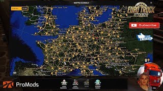 Euro Truck Simulator 2 (1.34) Promods map 2.33 My Huge Combination Maps + DLC's & Mods