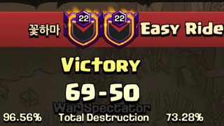 [ 꽃하마 vs Easy Riders ] Clash of Clans War Attack Strategy TH12_클래시오브클랜 12홀 완파 조합_[#124]