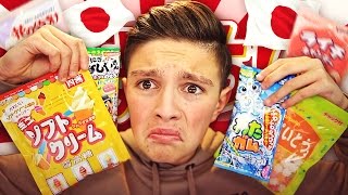 BRITISH BOY TRYING WEIRD JAPANESE CANDY!