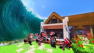¿¡FAMILIA DE WHITEZUNDER .EXE SOBREVIVE A TSUNAMI EN MINECRAFT!? | MINECRAFT TROLL