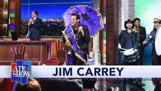 Jim Carrey Makes Late Show History With Grand New Orleans-Style Entrance