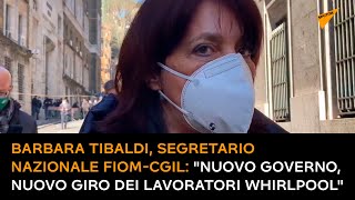 #Whirlpool: Barbara Tibaldi, segretario nazionale Fiom-Cgil, in mezzo agli operai in protesta