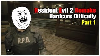 Resident Evil 2 REMAKE .[Leon "A" Hard Difficulty]. Part 1 (Back in Racoon City & Saving Marvin)