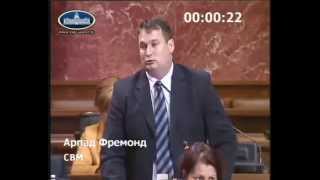 Arpad Fremond na sednici Skupštine Srbije postavlja poslaničko pitanje (+odgovor Ministra policije)