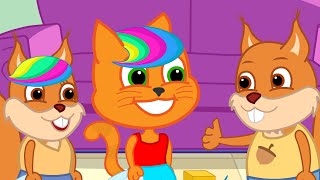 Famille d'Écureuil - Coiffures Arc-en-ciel Faites Maison Vidéos Animé 2021 en Français 13+