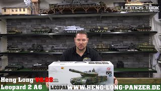 RC Panzer Leopard 2 A6 Heng Long 2.4 GHz V6.0S 3889-1 Review Ausgepackt Unboxing Basis/Upgrade