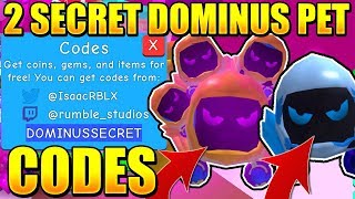 2 SECRET DOMINUS PET CODES IN BUBBLE GUM SIMULATOR! Roblox