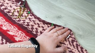 Скос плеча и вырез горловины одновременно укороченными рядами. Способ 2