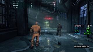 GeForce GTX 1050 ti -- Intel Core i3-8100 -- Batman Arkham Origins Benchmark PhysX