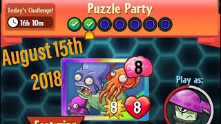 PvZ Heroes - Puzzle Party - 15/08/2018 (August 15th) - Daily Challenge (Day 2)
