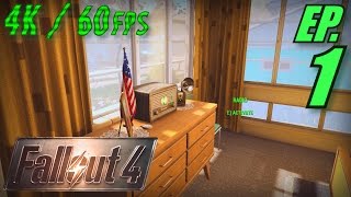 Fallout 4 Walkthrough in 4K Ultra HD / 60fps, Part 1: Settings & Character Kickoff! (Let's Play)