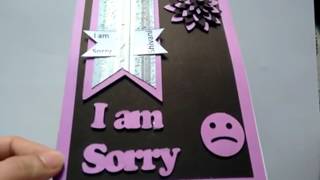 Purple Black Sorry Easel Card