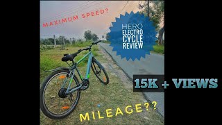 Hero Electro Cycle Mileage and Maximum Speed test| Review|