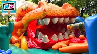 VLOG Парк аттракционов Ильичевск Надувные горки Лабиринт Батут Качели Amusement Park