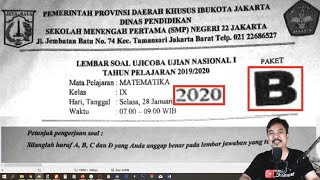 PEMBAHASAN UCUN  MATEMATIKA SMP 2020 TAHAP 1 PAKET B uji coba UNBK DKI