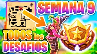 **Guía RÁPIDA y FÁCIL** Cómo COMPLETAR ¡TODOS! los desafíos de la SEMANA 9 en Fortnite Battle Royale