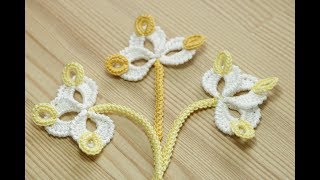 Вязание мотива ТРИЛИСТНИК для ирландского кружева - урок вязания крючком How to crochet flower