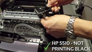 HP 5510 won't print black and colors - printhead removal and cleaning