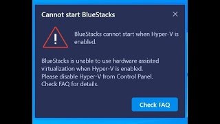 cannot start bluestacks