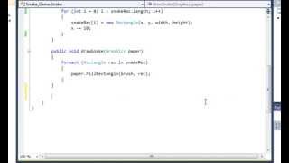 C Sharp Tutorial Snake Game - Part Two Controlling the Snake