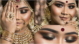 Bangladeshi Traditional Bridal Makeup Tutorial | Smokey Eyes+Nude Lips | Raisa Naushin
