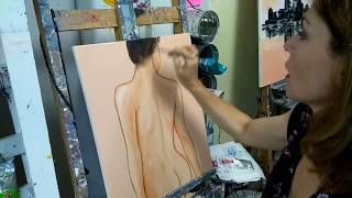 Comment peindre un dos nu féminin  (cours complet par Nelly LESTRADE)