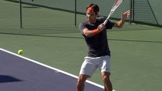 Roger Federer Backhand in Super Slow Motion - Indian Wells 2013