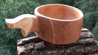 Curly birch Kuksa in Viking style