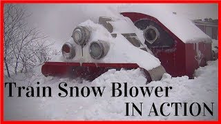 Biggest Snowfall vs Train Snowblower -Train Snow Plow - Rotary Snow Plow Blower