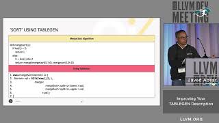 2019 LLVM Developers’ Meeting: J. Absar “Improving your TableGen Descriptions”
