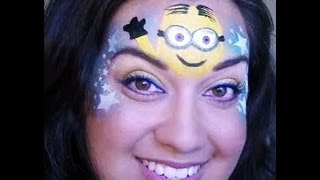 Despicable me inspired Minion face painting tutorial