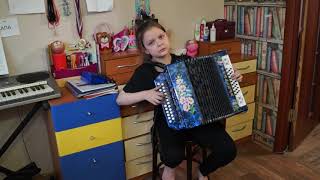 Динара Вдовина 9 лет, песня "Над окошком месяц"