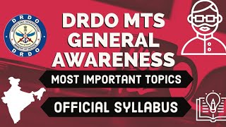 DRDO MTS GENERAL AWARENESS MOST IMPORTANT TOPICS || HOW TO SCORE 25 IN GENERAL AWARENESS DRDO MTS ||