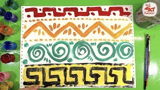 Геометрический ОРНАМЕНТ для детей от 4 лет / уроки рисования красками