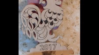 "Петух - символ 2017 года". Поделка из фанеры