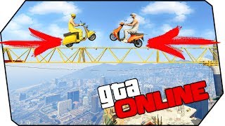 ПРОЕХАЛ НА СКУТЕРЕ ПО СТРОИТЕЛЬНОМУ КРАНУ ВТФ В GTA ONLINE (прохождение, приколы, смешные моменты)