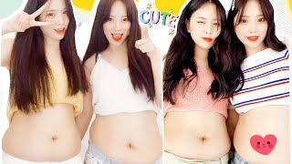 Cute chubby twins try on haul N funny moments tik tok.plus size chubby belly girls outfit ideas 2020
