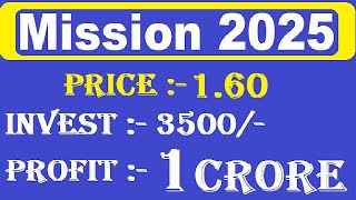 Penny Stock Price Rs 1.60 , Invest 3500 = Get upto 1 Crore Returns ...