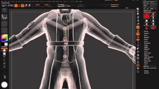 Posing a Character with Gear/Clothes Using Transpose Master and ZSphere Rigging.