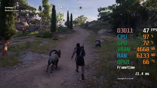 GeForce GTX 1660 -- AMD Ryzen 3 1300X [~ 2200G ~] -- Assassin's Creed AC Odyssey FPS Test