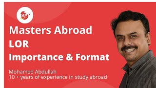 Masters Abroad-Letter of Recommendation (LOR)-Importance & Format