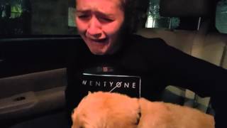 She cries when she gets a new puppy.