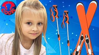 Vlog Детская Площадка - Ярослава учиться кататься на ЛЫЖАХ Видео для детей