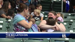 Moms gather for The Big Latch On breastfeeding event