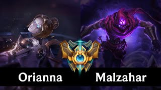 ORIANNA vs MALZAHAR (MID) /// EUW Challenger /// Patch 8.1 /// Season 8