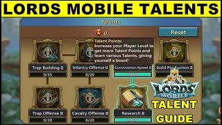 Lords Mobile Talent Guide ● Lords Mobile New Player Tutorial Game Guide (Android Gameplay)