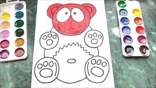 РИСУЕМ И РАСКРАШИВАЕМ ЖЕЛЕЙНОГО МЕДВЕДЯ ВАЛЕРУ  DRAWING AND COLORING GUMMY BEAR VALERA