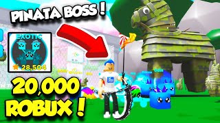 I Spent 20,000 ROBUX To Get EXOTIC WEAPONS And PETS In Pinata Simulator!! (Roblox)